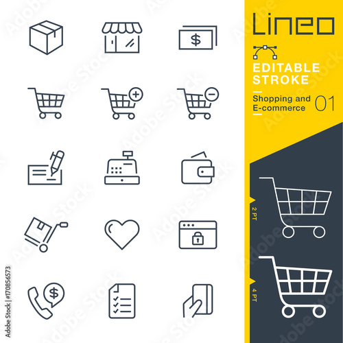 Lineo Editable Stroke - Shopping and E-commerce line icons
Vector Icons - Adjus Fototapeta