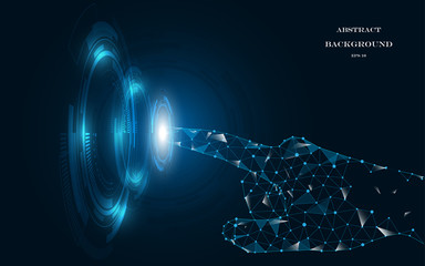 Wall Mural - hand touch the future abstract background innovation concept
