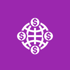 Poster - money transfer icon, global payments