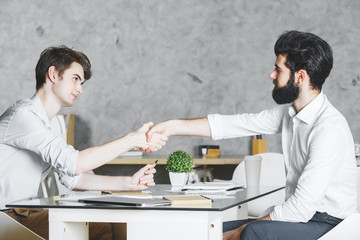 Sticker - European businessmen shaking hands