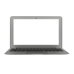 Poster - Modern silver laptop isolated on white background. Clipping path