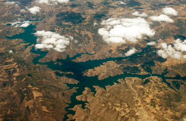 Wall Mural - Reservoir in the mountains on the peninsula of the Pyrenees