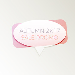 Aufkleber - Autumn sale promo trendy design concept. Vector translucent speech bubble