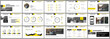Yellow presentation templates elements on a white background. Vector infographics. Use in Presentation, flyer and leaflet, corporate report, marketing, advertising, annual report, banner.