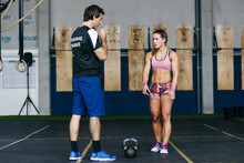 Woman Training With Coach