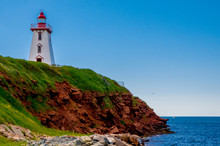 Lighthouse On The Cliff At Souris, Prince Edward Island
