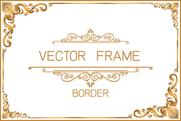 Gold border design, frame photo template, certificate template with luxury and modern pattern,diploma,Vector illustration