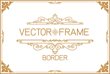 Fototapete - Gold border design, frame photo template, certificate template with luxury and modern pattern,diploma,Vector illustration