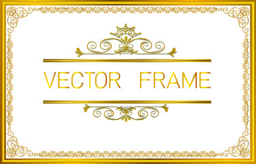 Leinwandbilder - Gold border design, frame photo template, certificate template with luxury and modern pattern,diploma,Vector illustration
