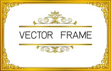 Poster - Gold border design, frame photo template, certificate template with luxury and modern pattern,diploma,Vector illustration