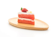 Strawberry Cake On White Background