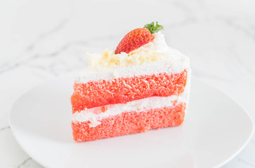 Canvas Print - strawberry cake on plate