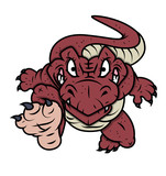 Fototapeta Dinusie - Angry Dino mascot  Cartoon Character