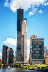 Canvas Print - Chicago City skyline with Willis Tower