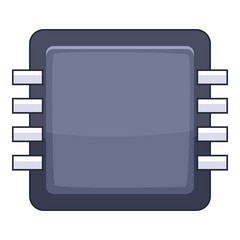 Poster - Microprocessor icon, cartoon style