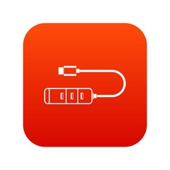 Poster - USB adapter connectors icon digital red
