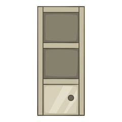 Poster - Grey bookcase icon, cartoon style