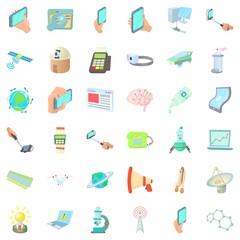 Poster - Digital icons set, cartoon style