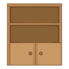 Poster - Bookcase icon, cartoon style