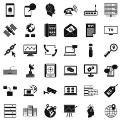 Poster - Communication icons set, simple style