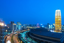 Zhengzhou Cityscape With International Convention And Exhibition Center,Zhengzhou City,Henan Province,China,East Asia.