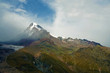Kazbek mountain in clouds