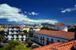Altstadt von Ponta Delgada (Azoren)mit Platz der Republik, Denkmal Goncalo Vehlo Cabral und dem Rathaus Camera Municipal