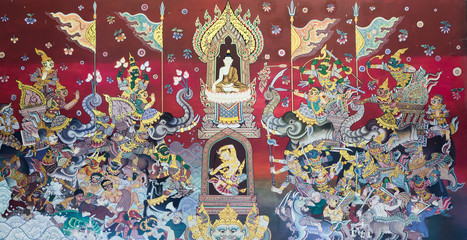 buddhist temple wall painting