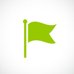 Wall Mural - Green flag vector icon