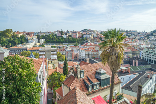 Portugal, Lisabon, city park, roofs. 2014 Canvas Print