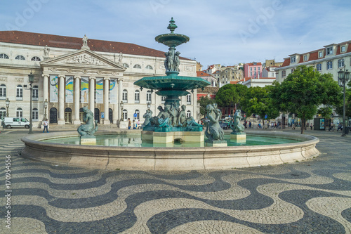 Portugal, Lisabon, city, houses, waterfall. 2014 Canvas Print