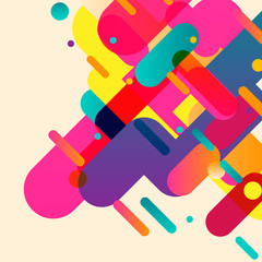 Aufkleber - Rounded abstract colorful shapes. Vector background