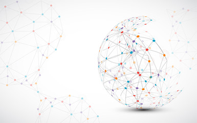 Abstract technology sphere background. Global network concept.