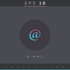 Sticker - Email icon design on modern flat backgro