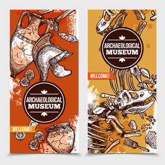 Sticker - Hand Drawn Archeology Vertical Banners