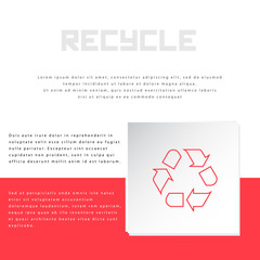 Sticker - Recycle icon design on modern flat backgro