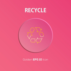 Canvas Print - Recycle icon design on modern flat backgro