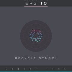 Poster - Recycle icon design on modern flat backgro