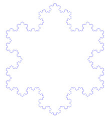 Wall Mural - flat vector computer generated koch snowflake l-system fractal - generative art