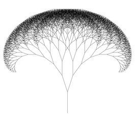 Flat Vector Computer Generated   L-system Fractal Tree - Generative Art  