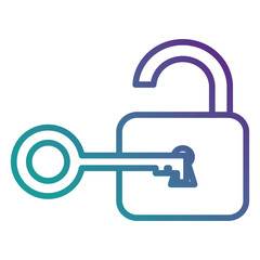 Wall Mural - safe padlock with key vector illustration design