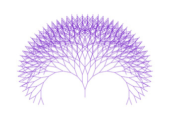 Wall Mural - flat vector computer generated l-system branching fractal - generative art