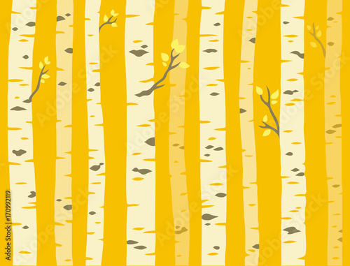 Autumn aspen tree pattern