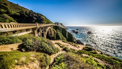 California Bixby bridge in Big Sur Monterey County in Route 1