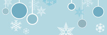 Vector Banner,  Blue Winter And Christmas Background With Ice And Snow