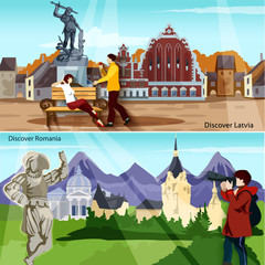 Wall Mural - European Countries Compositions  Set