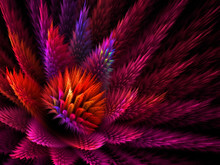  Abstract Fluffy Computer Generated Background - Fractal Art  