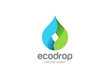 Water drop Logo vector. Droplet eco natural aqua Blue green icon