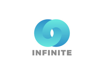 Poster - impossible circle rings 3d logo vector. infinity loop icon