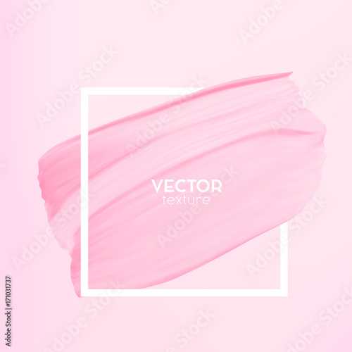 Fotografie, Obraz Pastel abstract pink smear in frame isolated on vector background